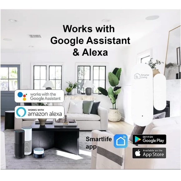 Smart Wifi Door and Window Sensor (2 Pack) - Picture 2 of 12